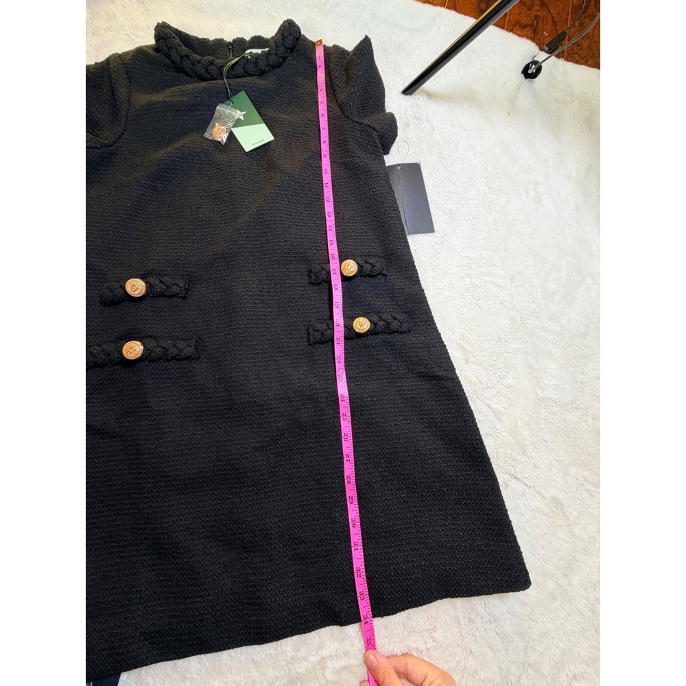 NWT Tuckernuck Black Tweed Jackie Dress Size S Shift Mini Dress 60s Inspired - Picture 10 of 10